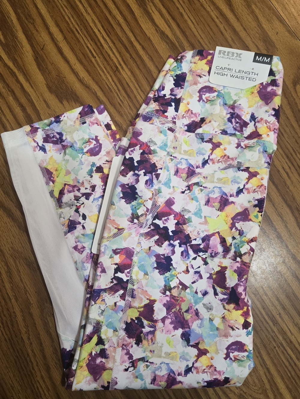 RBX Capri Length High Waisted Floral Print Leggings - Multicolor